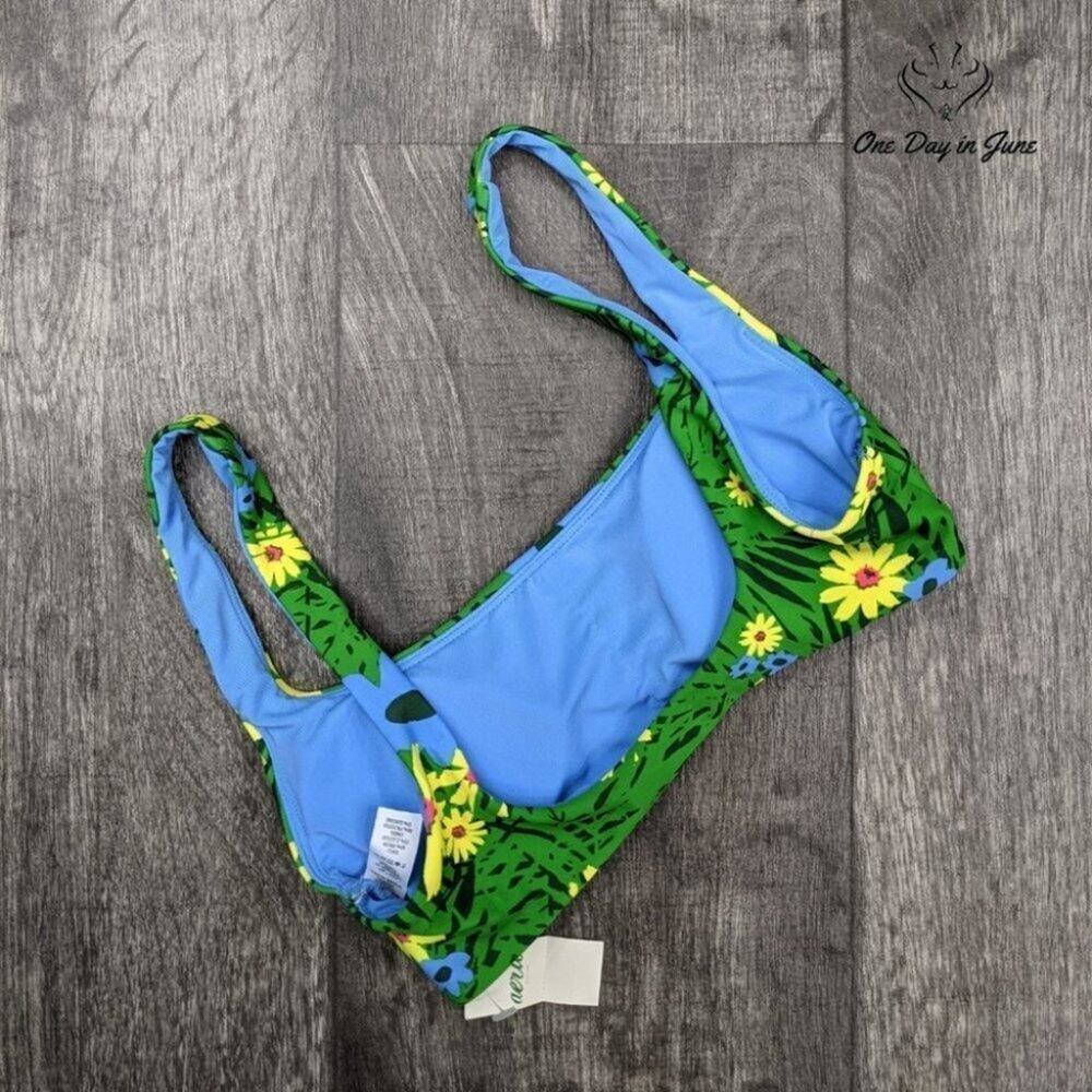 American Eagle Outfitters Scoop Bikini Top Floral Padded Swim NWT Size XS - Picture 2 of 3